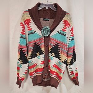 Southwest Patterned Cardigan Sweater
